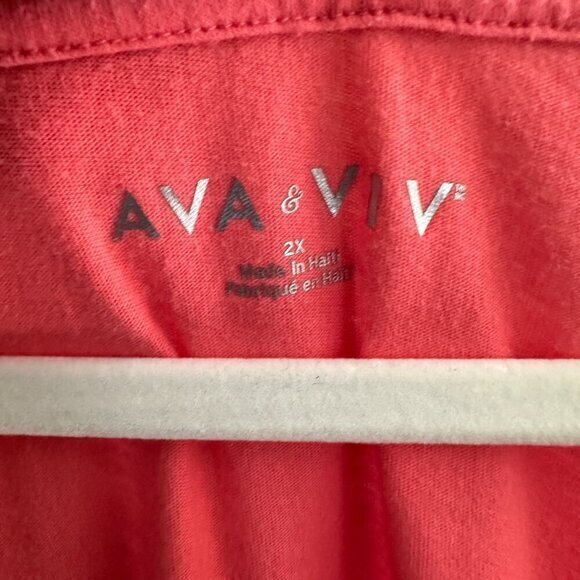 Ava & Viv Pink Women's Short‎ Sleeve Blouse  Size 2 X - Picture 3 of 6